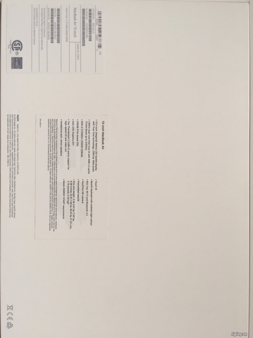 Bán MacBook Air 13.3 inch 2019 256GB