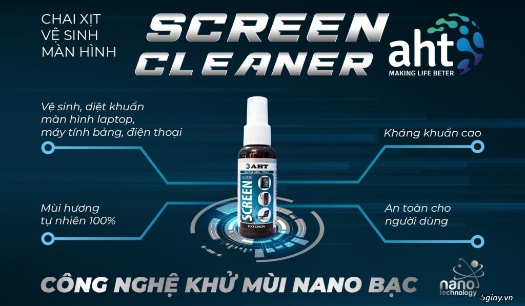 Chai xịt vệ sinh và kháng khuẩn màn hình