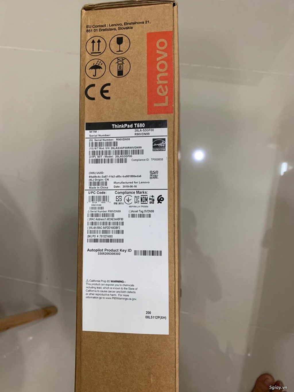 New - Sealed ThinkPad T580 i5-8350U, Ram 16GB,SSD 128GB, Win10 Pro - 3