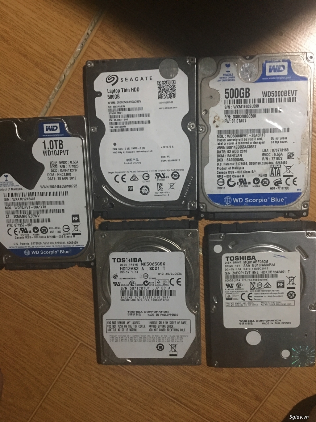 Vài ổ hdd laptop tháo máy