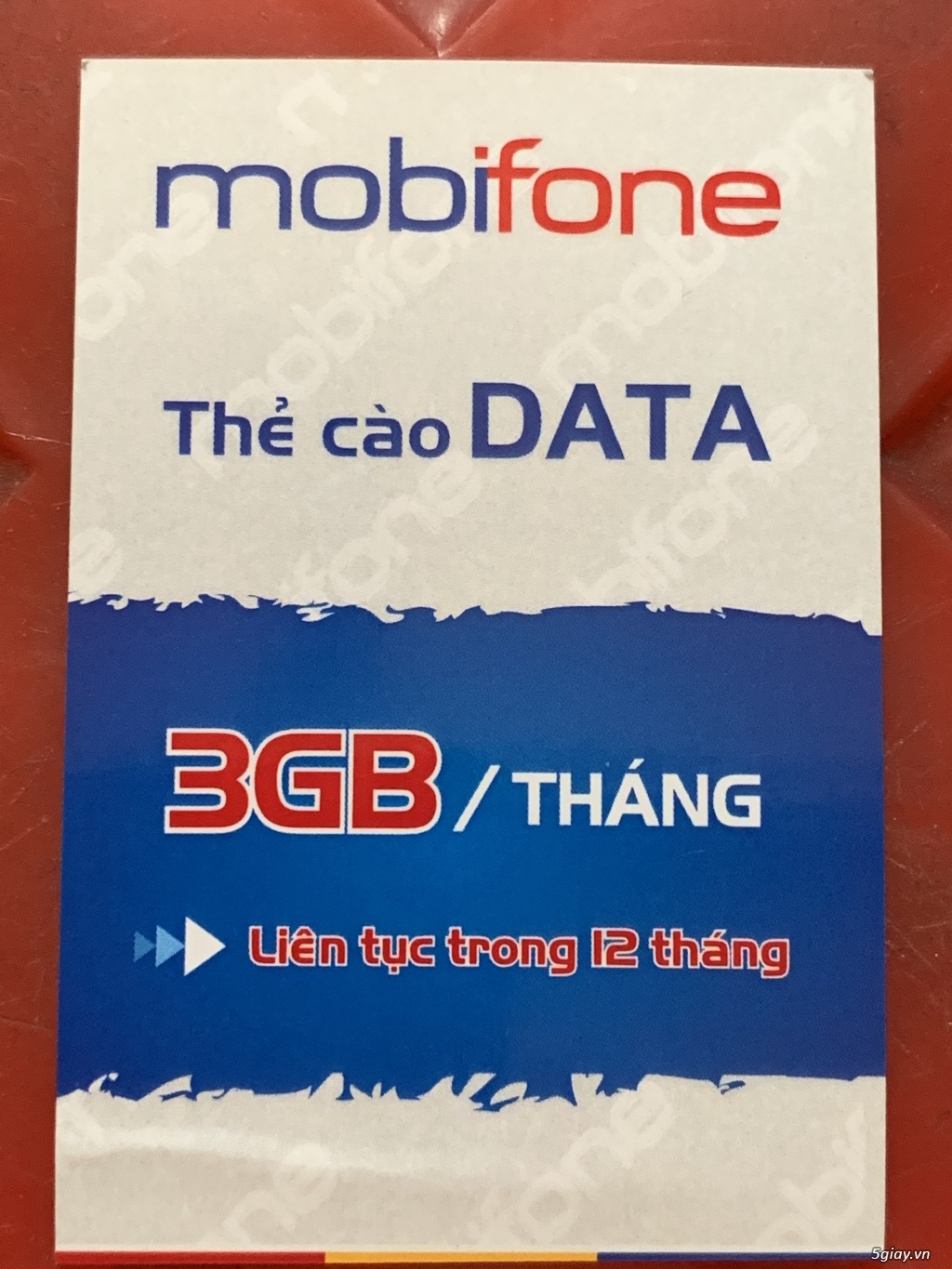 Thẻ cào Data 4G Mobifone 3Gb x 12 tháng không cần nạp tiền, end 23h00-01/01/2020