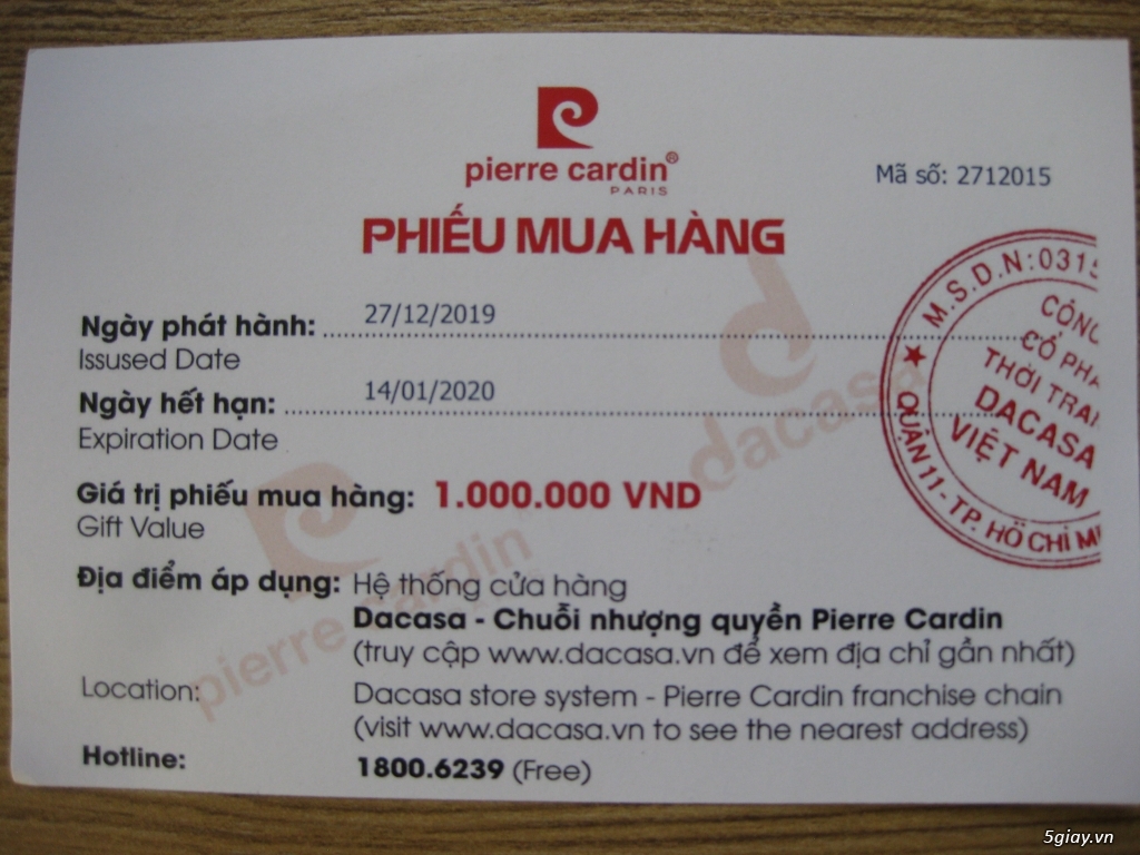 [Phiếu Mua Hàng] 1,000,000đ / End 22h59 04/01/2020.