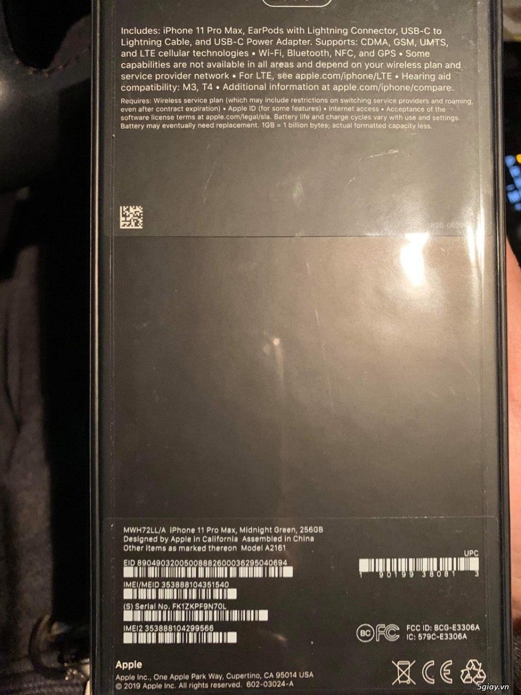 Iphone 11 Pro Max 256gb màu xanh lục nguyên hộp siêu new 100% chưa act