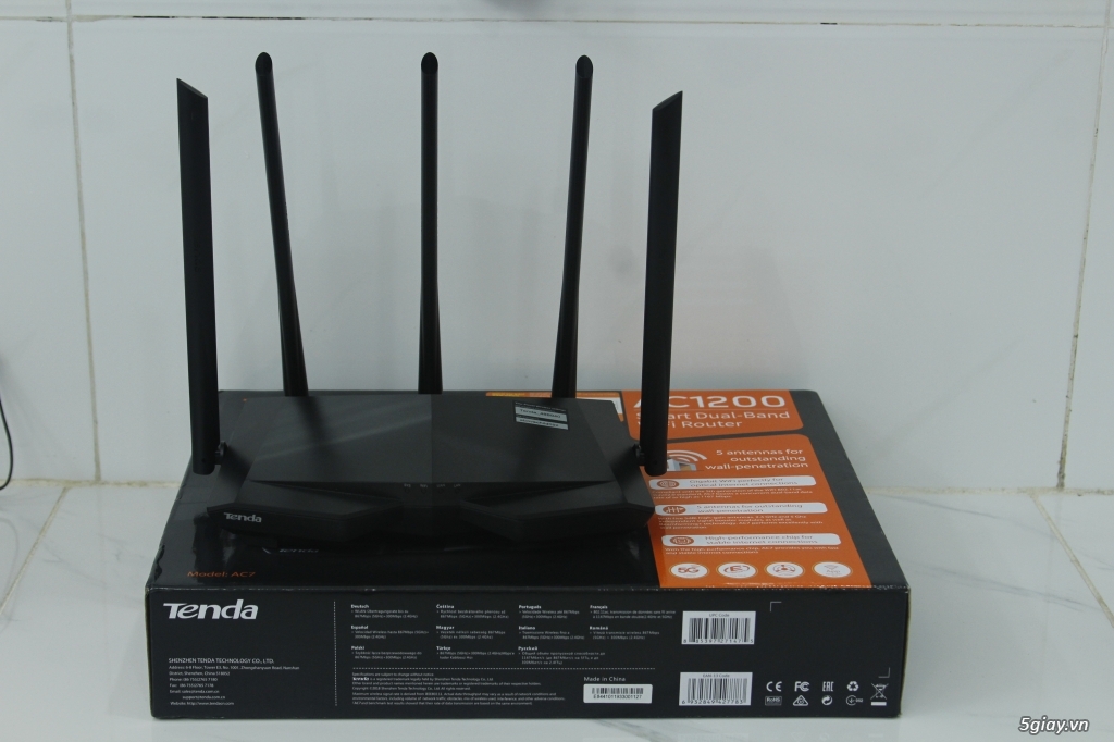 Router Wifi Tenda AC7 2 băng tần AC1200 hàng Chính Hãng, New 99%