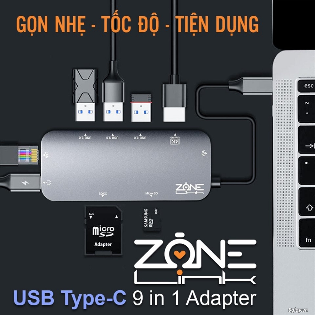 Cổng chuyển đổi USB-C HUB Z 9IN1 - 3
