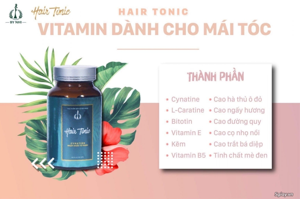 VIÊN UỐNG MỌC TÓC HAIR TONIC VỚI CYNATINE NHẬP KHẨU TỪ PHÁP - 1