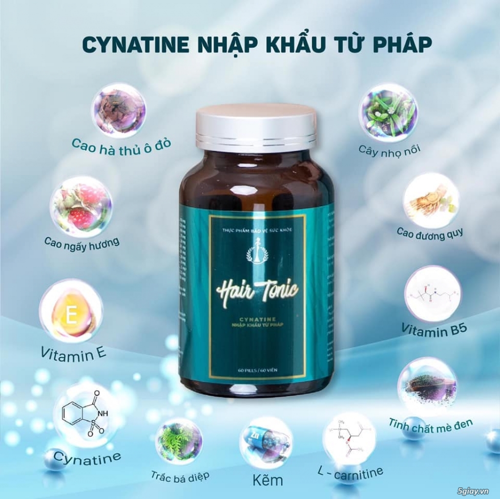 VIÊN UỐNG MỌC TÓC HAIR TONIC VỚI CYNATINE NHẬP KHẨU TỪ PHÁP - 2