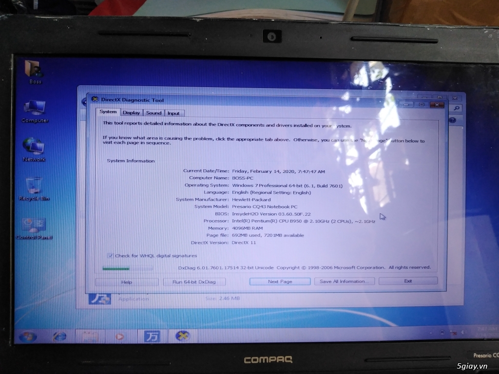 Laptop HP CQ43 chữa cháy tốt - 3