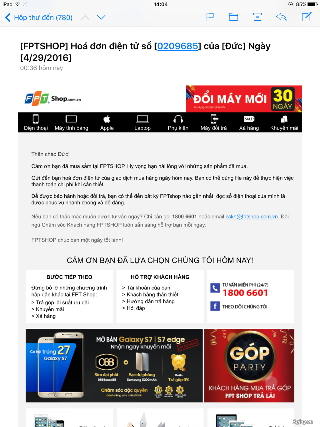 Cần bán ipad air 2 ios 9.3.5 hàng fpt shop dùng như nâng trứng - 2