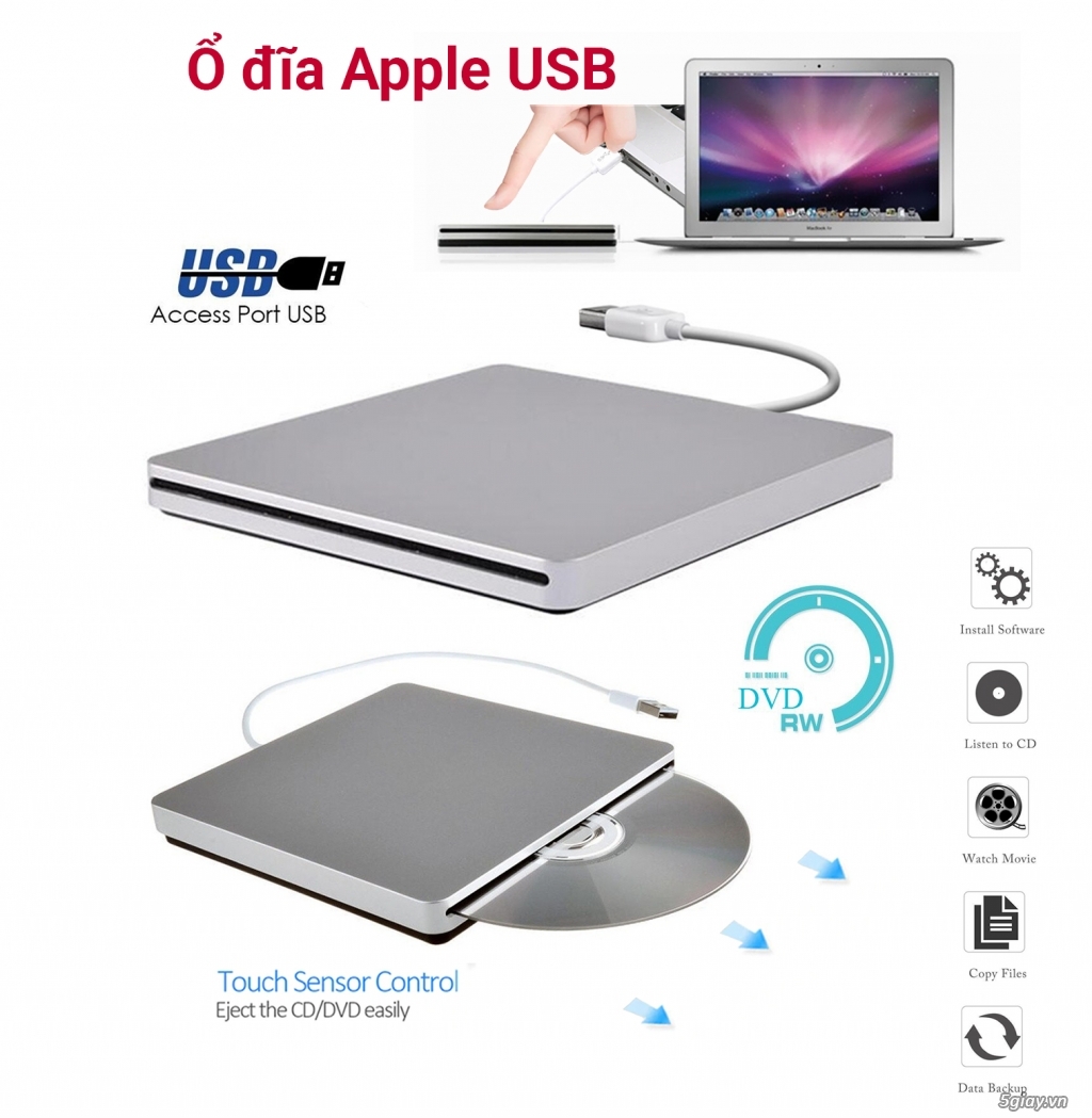 Ổ đĩa Apple USB SuperDrive Chính Hãng | 5giay