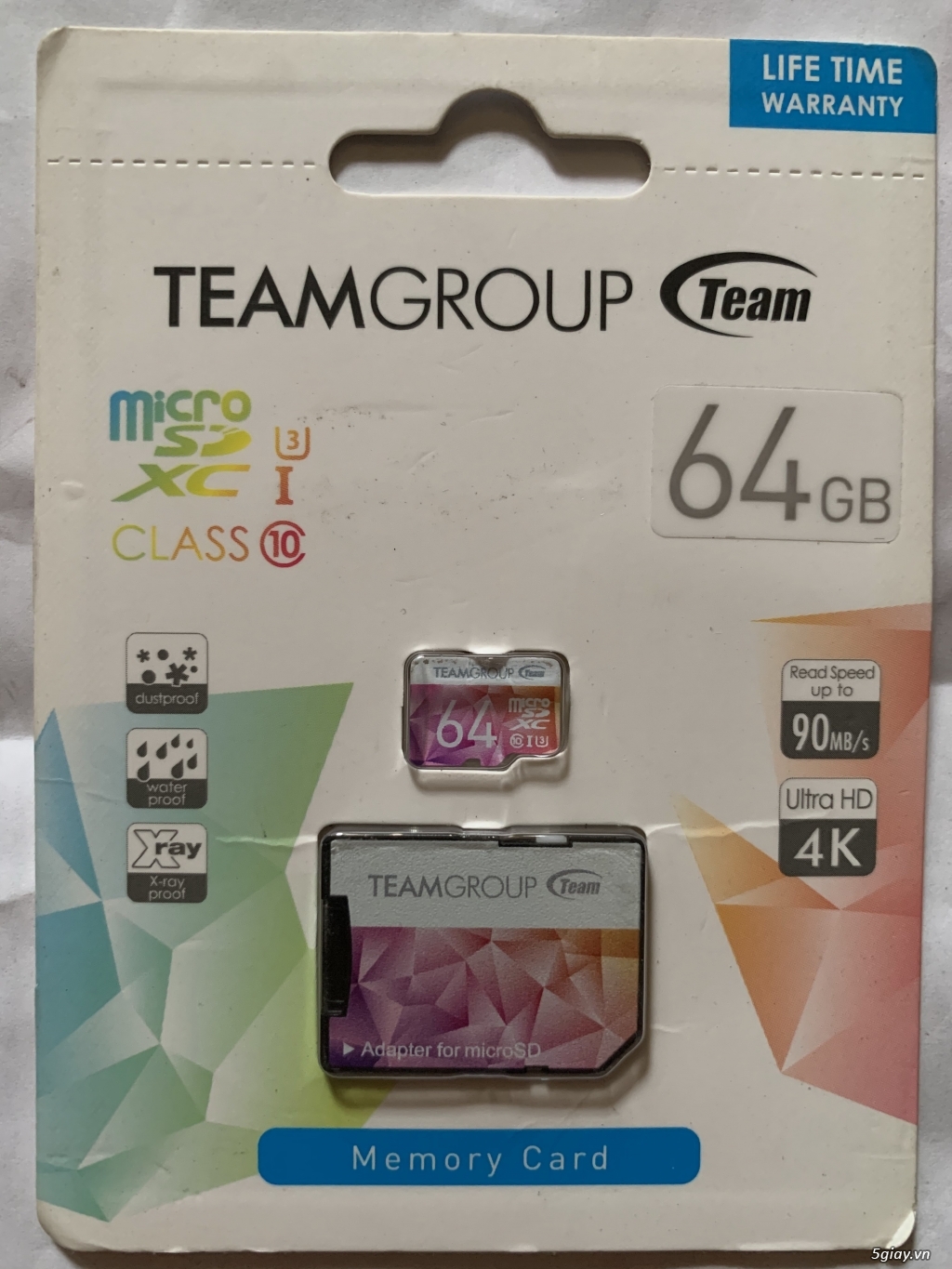 Thẻ nhớ micro sd Team 64GB 4K class 10, chính hãng usa, end 23h00-22/02/2020