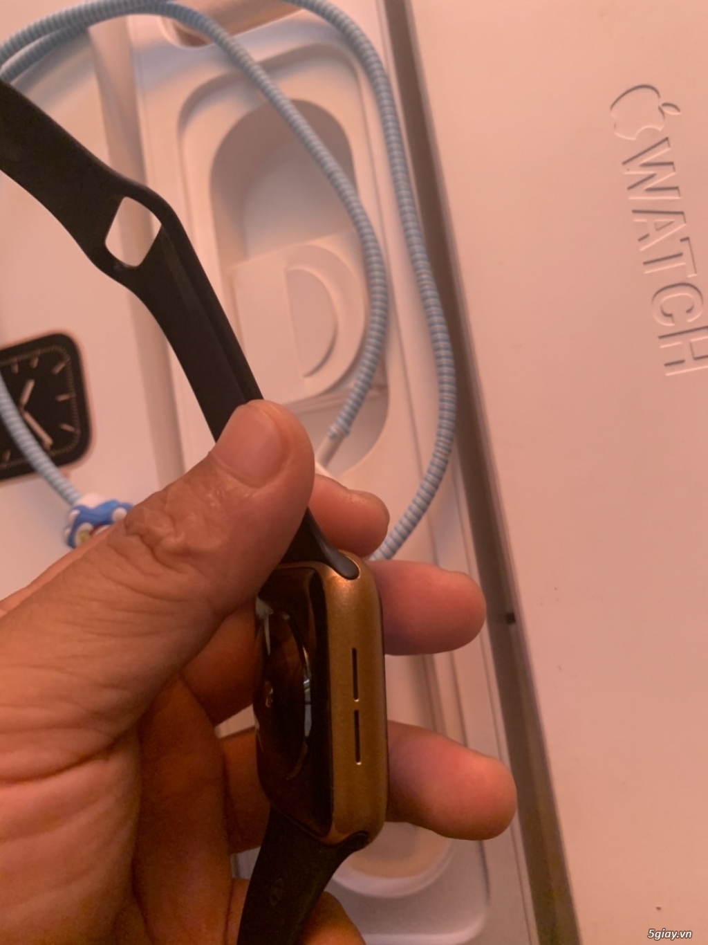 Apple Watch S5 44mm Gold, viền nhôm, dây ao su, BH 10.2020 - 3
