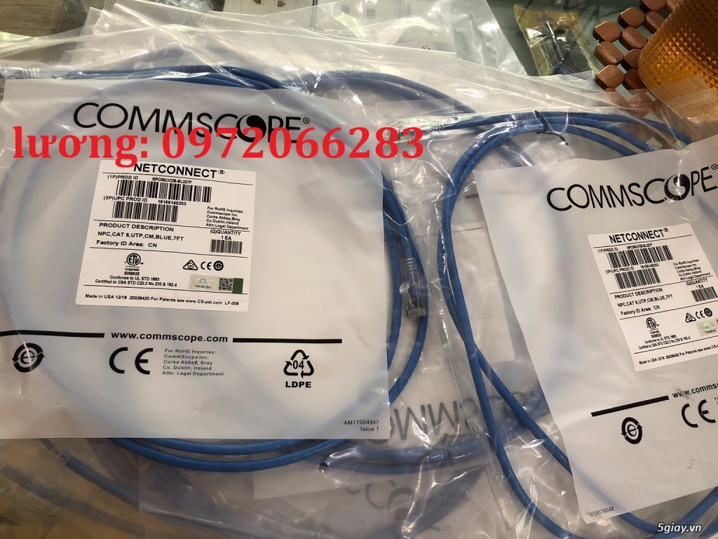 Dây nhảy patch cord 2m Cat6 Blue (NPC06UVDB-BL007F) commscope