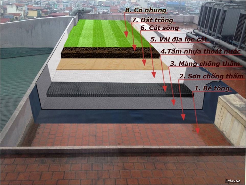 Vỉ nhựa thoát nước sân vườn- vườn trên mái - 2