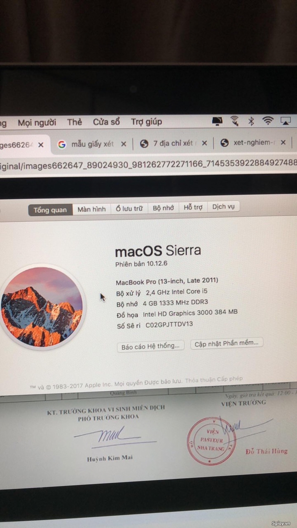 Cần bán Macbook pro 2011 13inch giá 6tr - máy móc zin