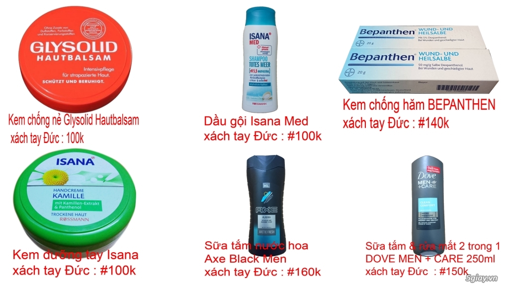 Thanh lý mỹ phẩm xách tay Đức