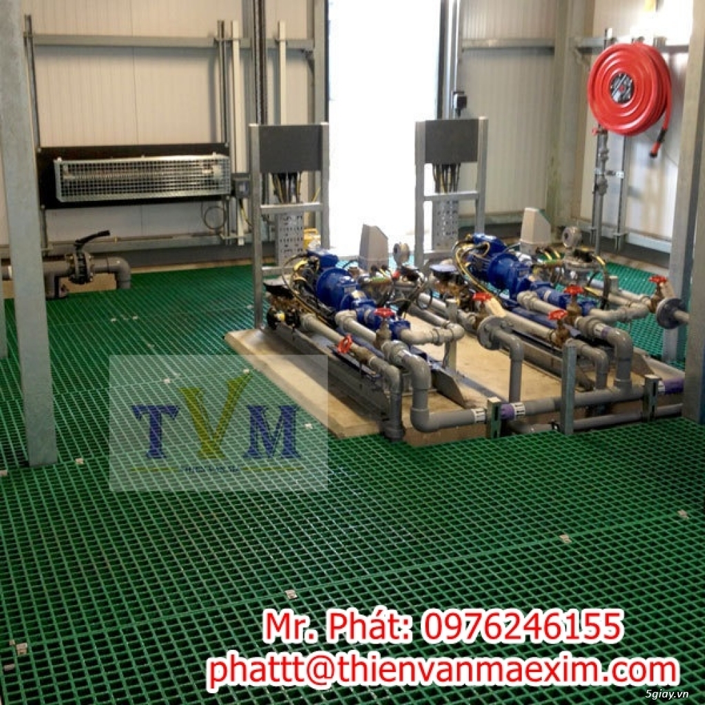 Tấm lót sàn ô lưới vuông không rỉ sét, cách điện, frp grating - 1