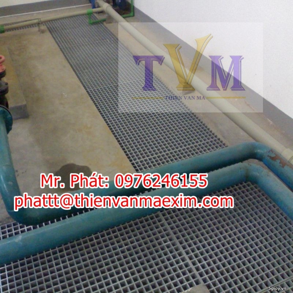 Tấm lót sàn ô lưới vuông không rỉ sét, cách điện, frp grating - 8