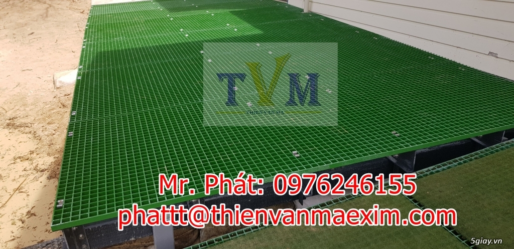 Tấm lót sàn ô lưới vuông không rỉ sét, cách điện, frp grating - 5