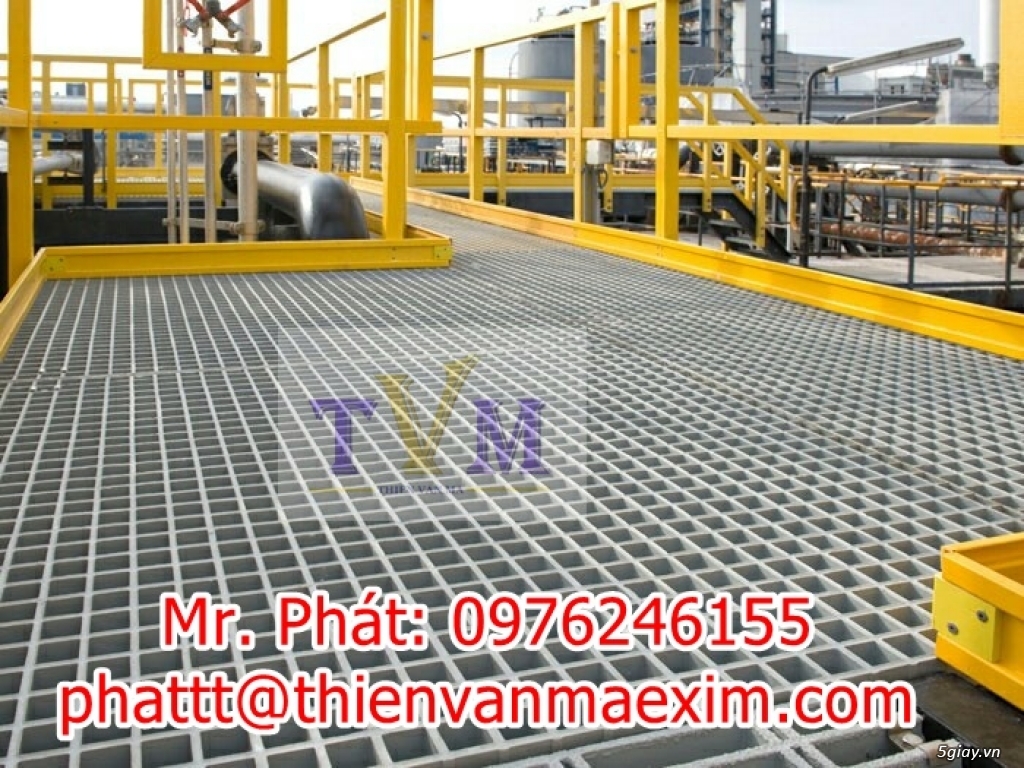 Tấm lót sàn ô lưới vuông không rỉ sét, cách điện, frp grating - 3