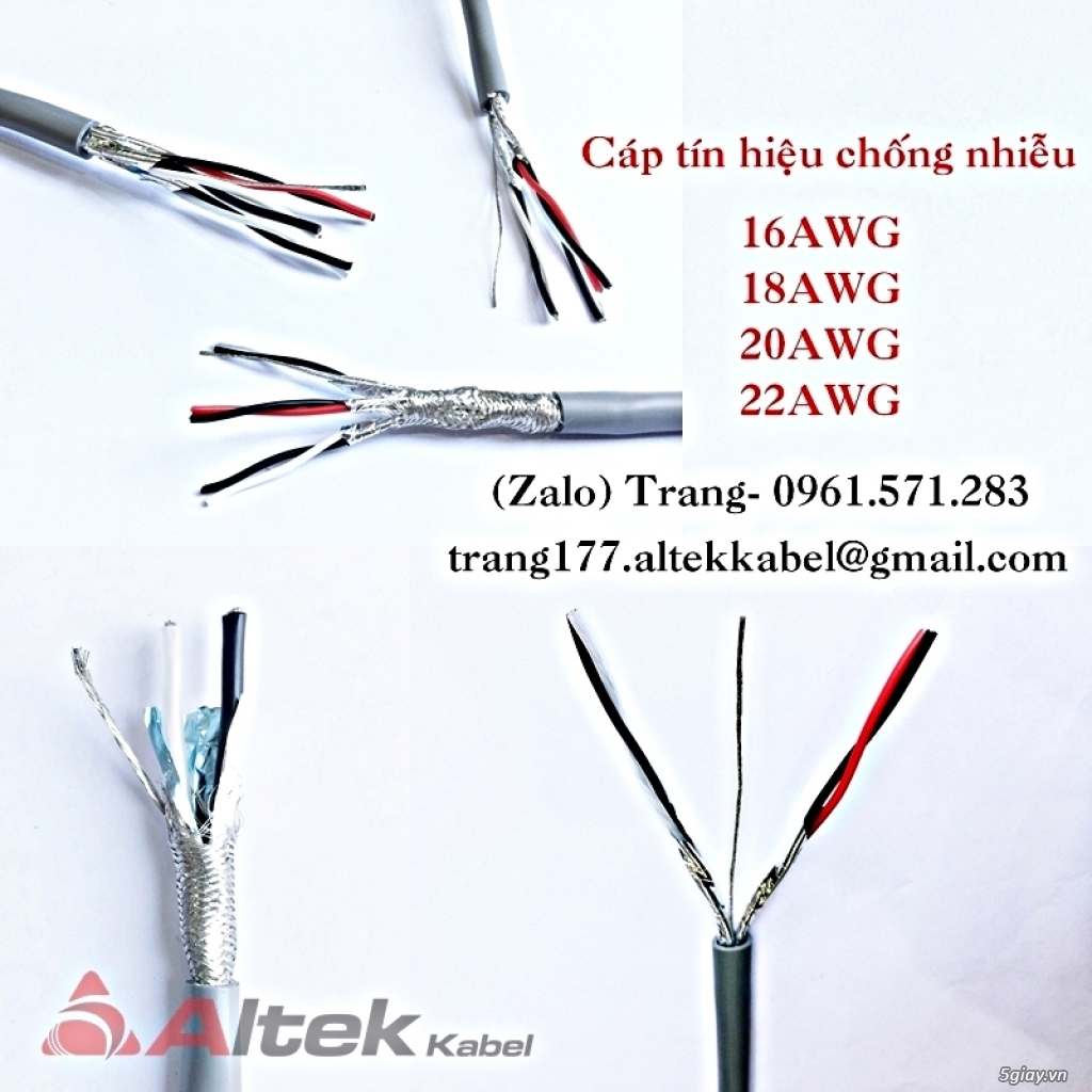 Dây cáp tín hiệu vặn xoắn 16AWG, 18AWG, 20AWG, 22AWG - 3