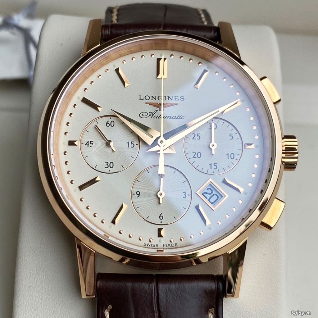 Longines Heritage Chronograph vàng hồng 18k - 8