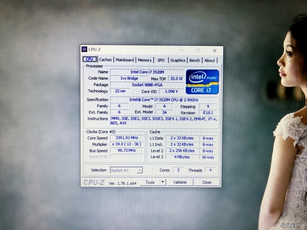 Máy trạm Dell M4700 I7 3520M 8GB Ram AMD M4000 SSD128gb - 4