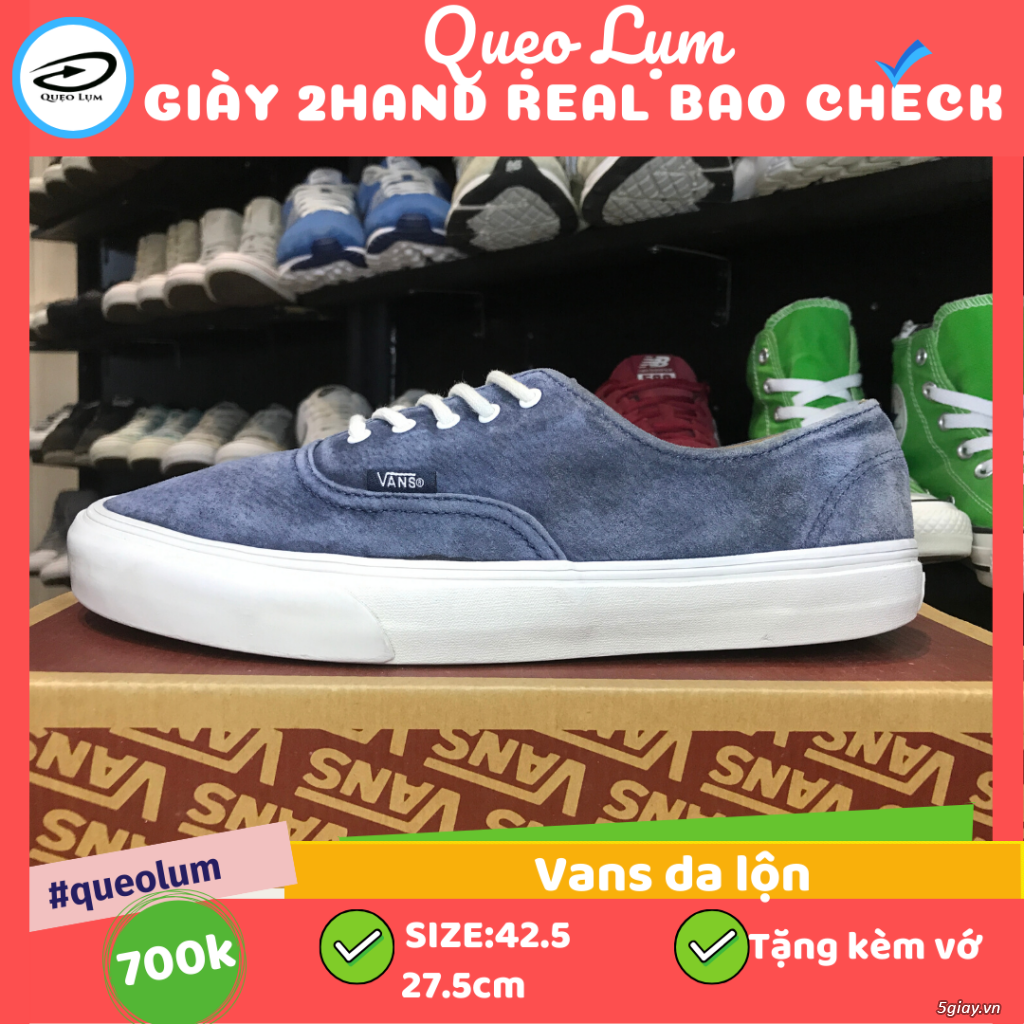 Giày Vans 2hand xanh size 42.5 27.5cm SP1003 - 4