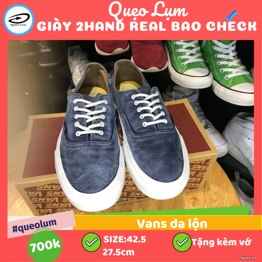 Giày Vans 2hand xanh size 42.5 27.5cm SP1003 - 2