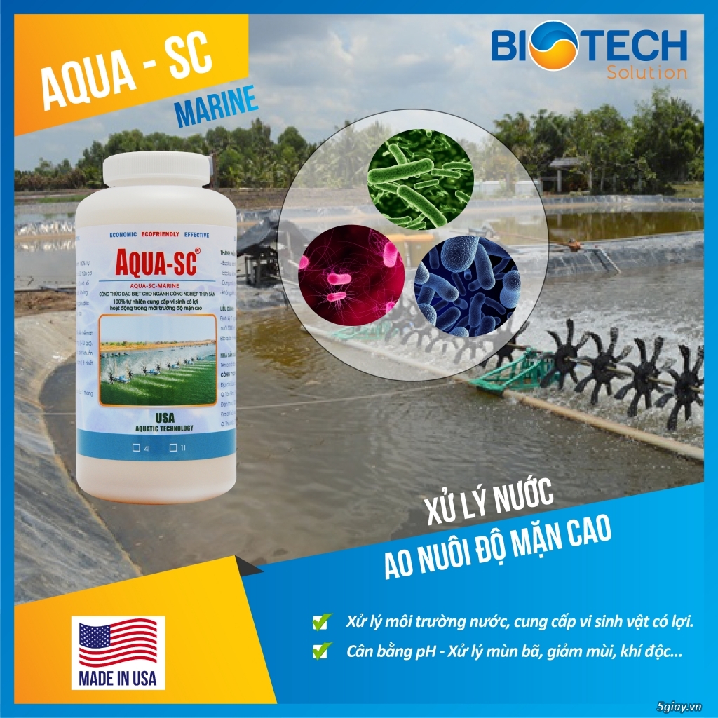 AQUA-SC-MARINE - Vi sinh xử lý nước ao nuôi thủy sản - nước mặn - 29