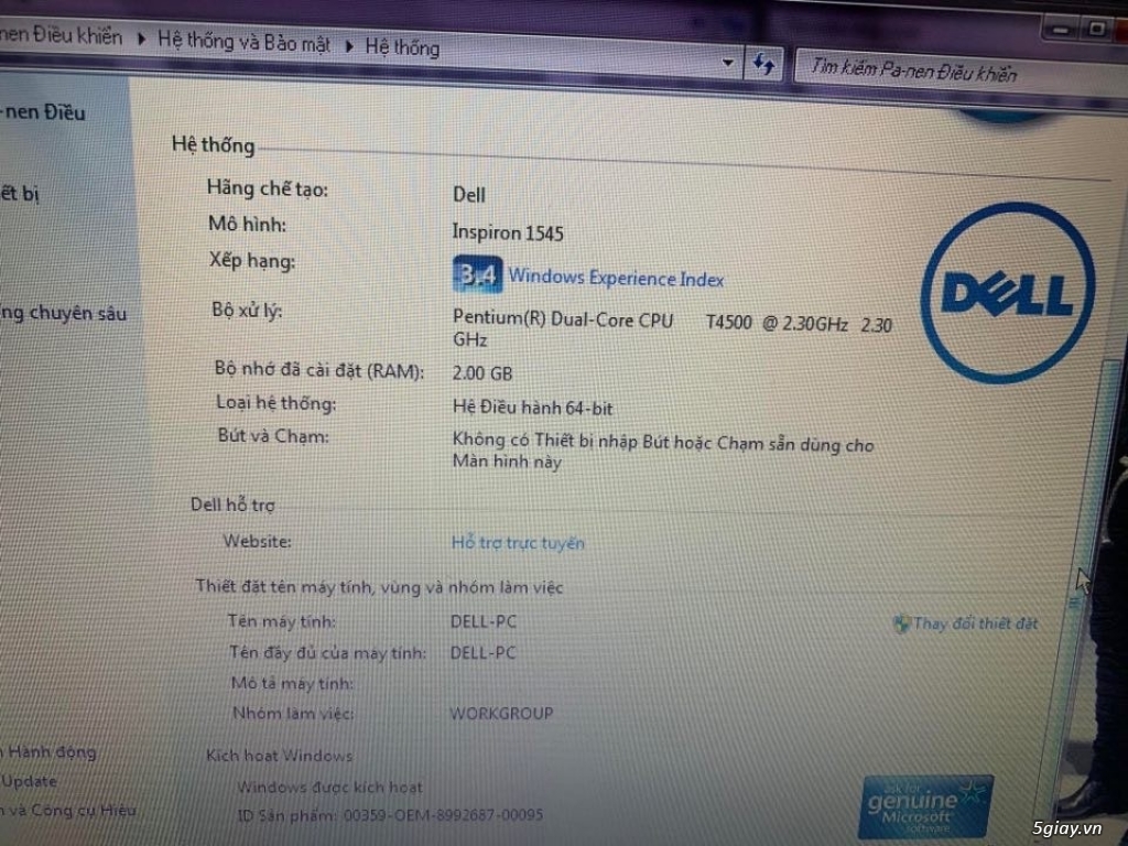 Laptop Dell PP41L Inspiron 1545 | 5giay