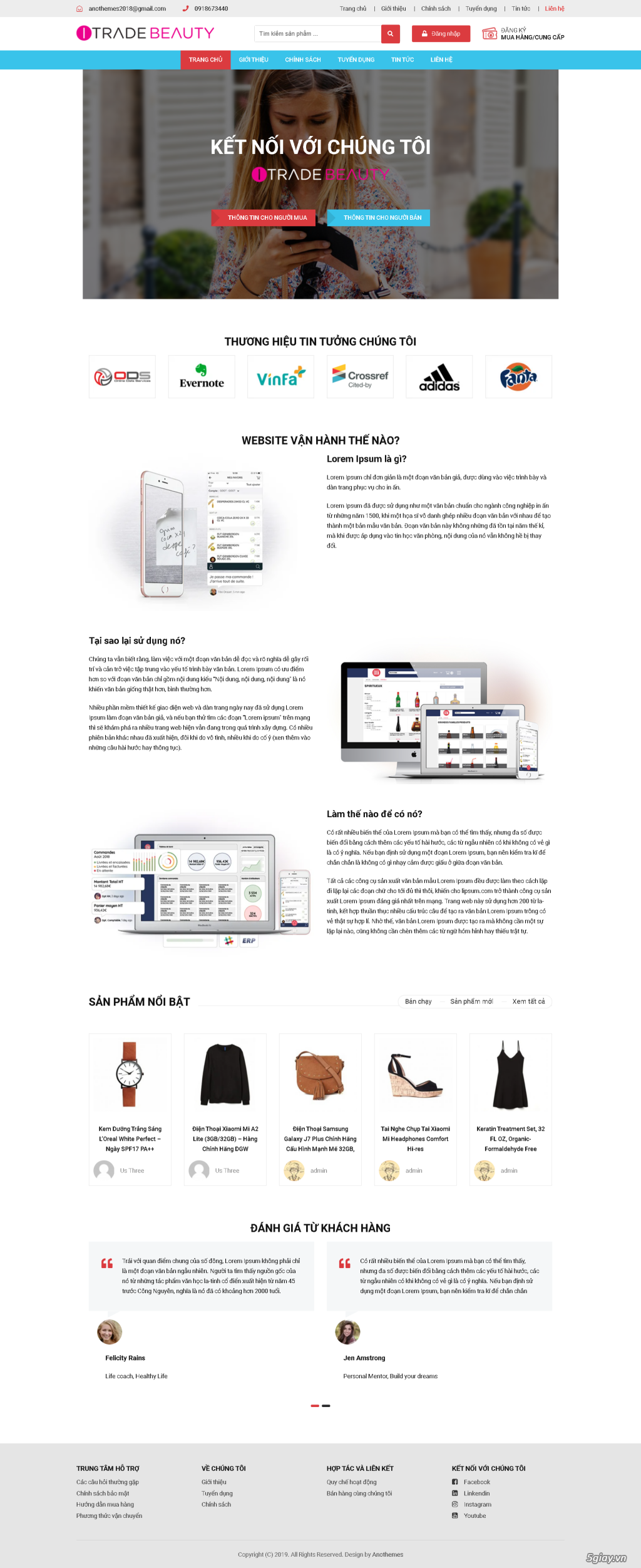 Mẫu Website Bán Hàng Nổi Bật 2020 - 1