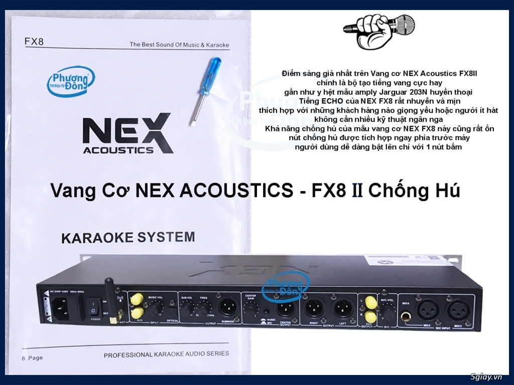 Vang cơ NEX FX8 II chuyên xử lý âm thanh Echo-Feedback Karaoke cao cấp - 2