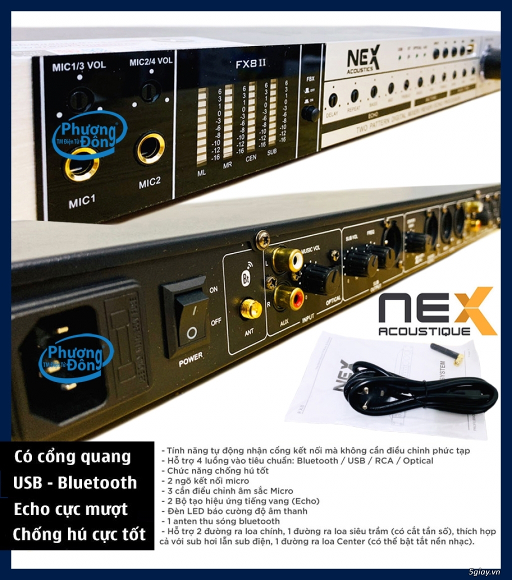 Vang cơ NEX FX8 II chuyên xử lý âm thanh Echo-Feedback Karaoke cao cấp - 3