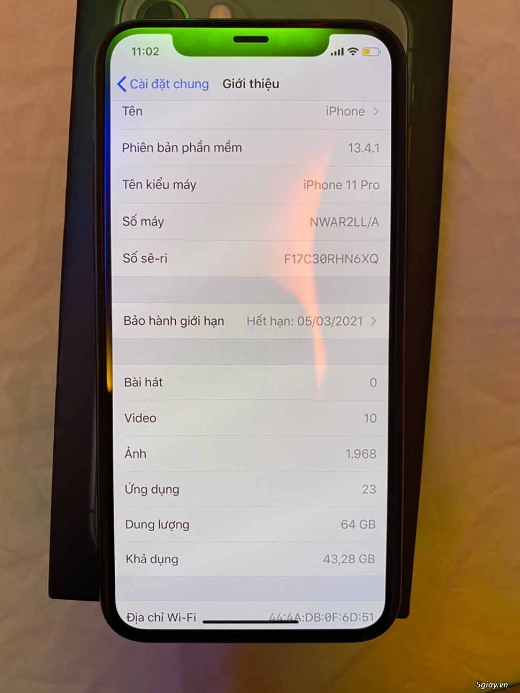 11 pro green 64gb mới 98% fullbox