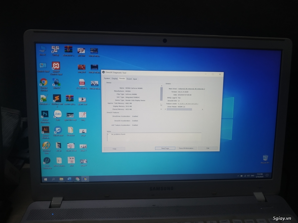 Laptop samsung core i5 6200/ ram 8gb/ ssd 256/ card màn hình rời - 2