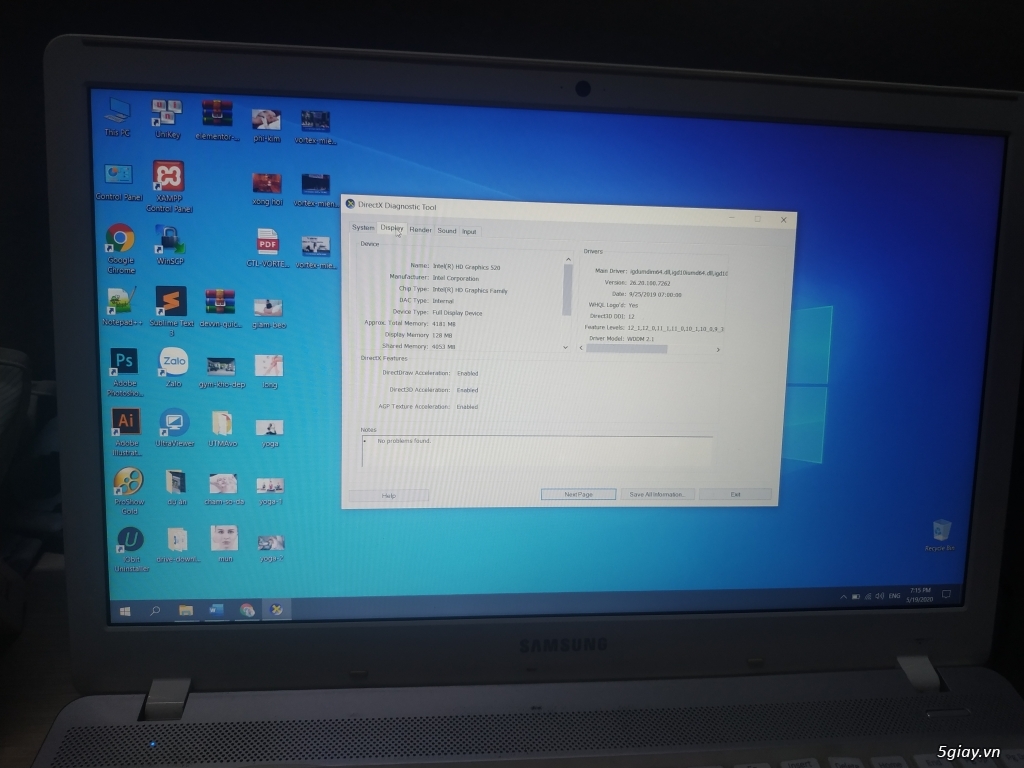 Laptop samsung core i5 6200/ ram 8gb/ ssd 256/ card màn hình rời - 5