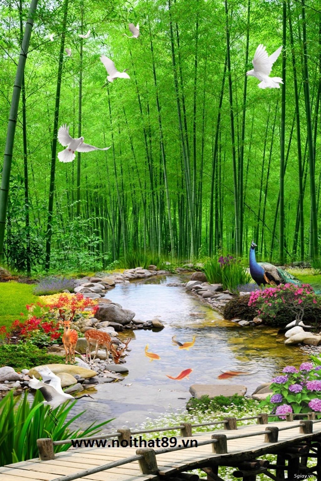 Tranh gạch men 3d vương tre - 6