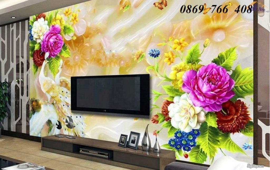 Tranh gạch men 3D mẫu đơn phú quý - 3