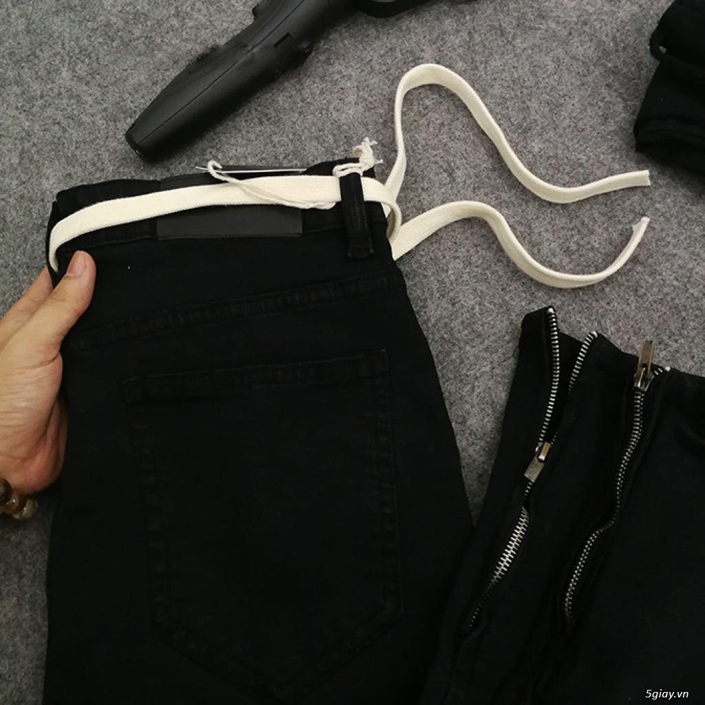 Quần Skinny Jeans Nam đen trơn Zipper - 2