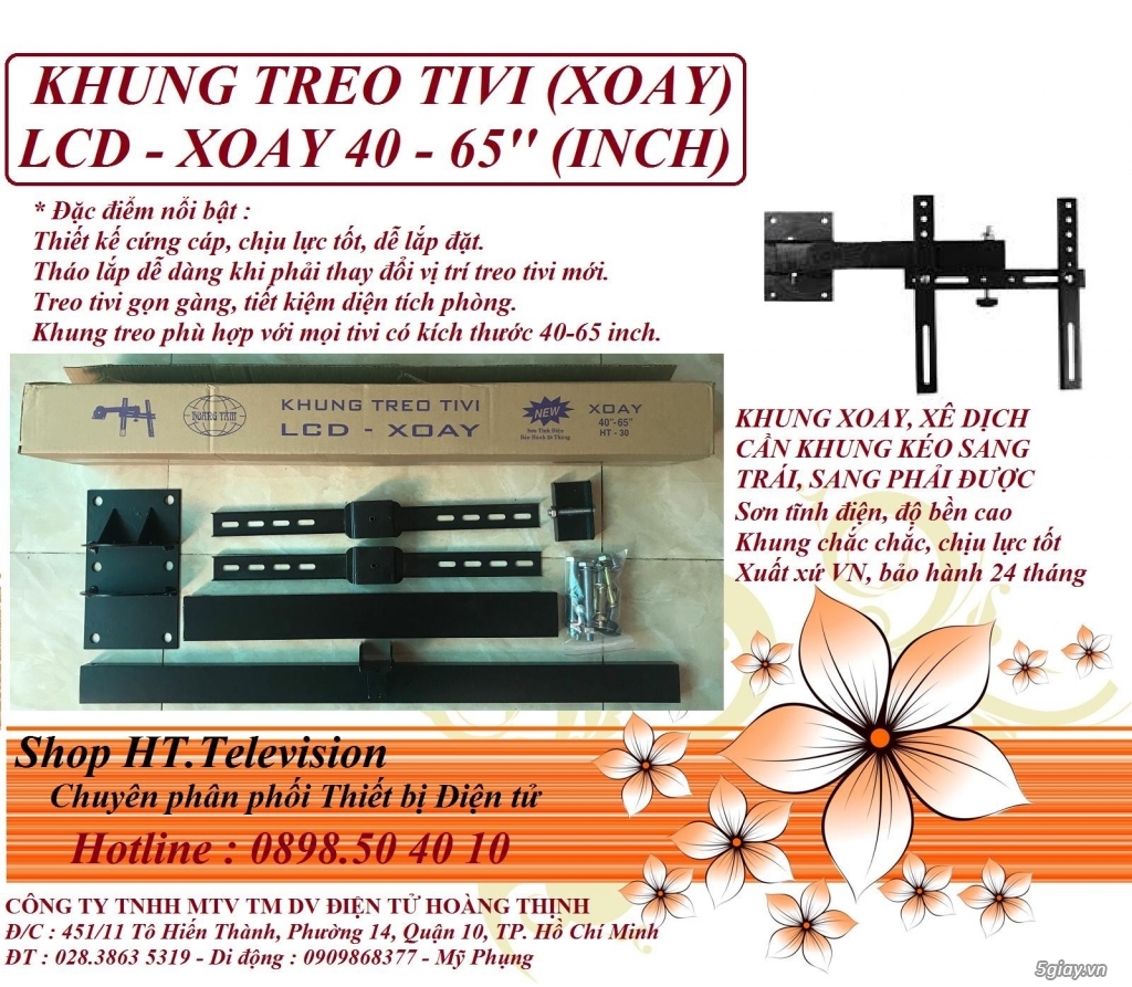 KHUNG TREO TIVI PLASMA LCD 40- 65 INCH XOAY - 2