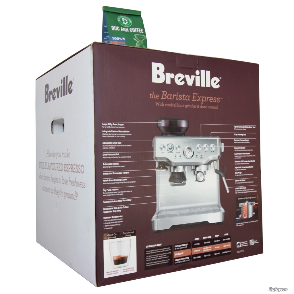 máy pha cafe breville 870xl hàng úc mới 100% có quà tặng - 2