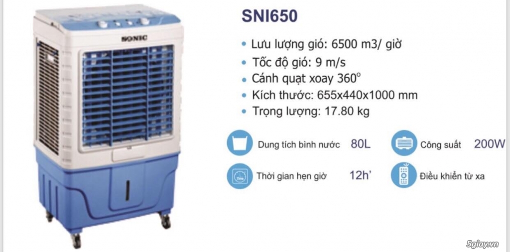 Quạt điều hòa hơi nước Sonic SNI650