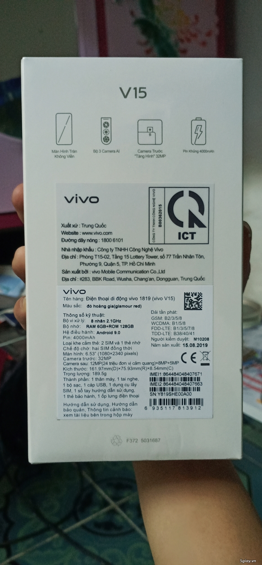 Cần bán điên thoại vivo V15 chưa đập hộp