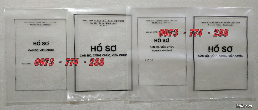 Bán vỏ hồ sơ công chức nilon trong