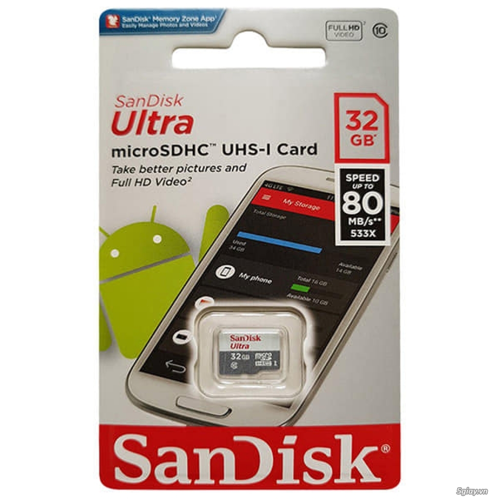 Thẻ Nhớ 32G SanDisk chính hãng giá rẻ BH 1 năm - 2