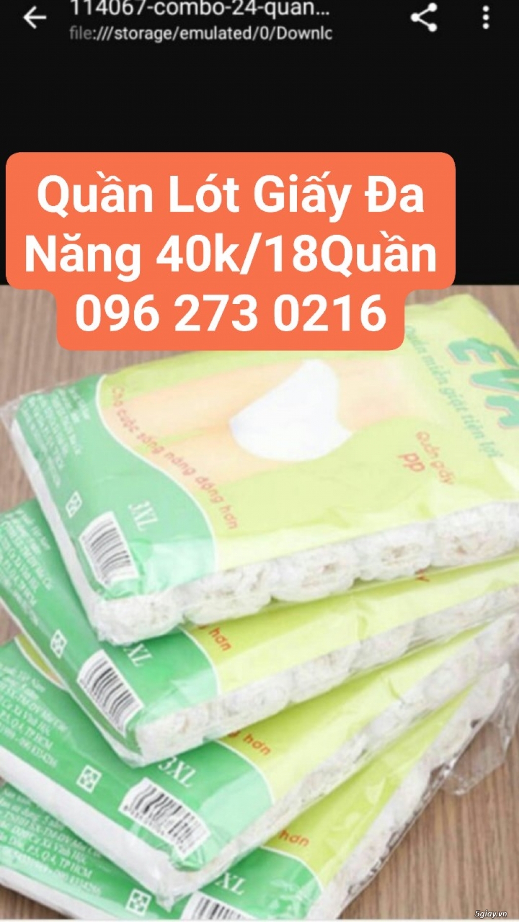 Quần Lót Giấy Đa năng tiện dụng mặc hàng ngày & Du Lịch 40K/18Quần