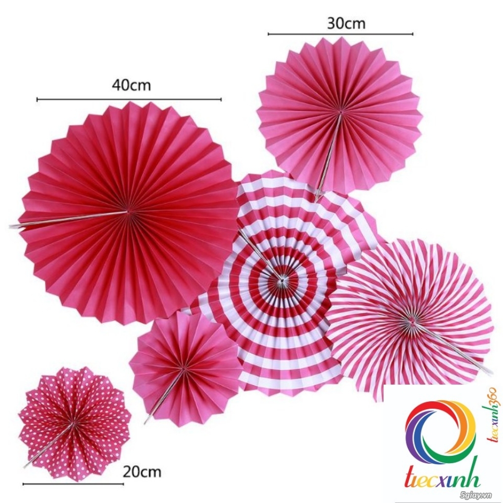 Bộ quạt giấy trang trí 6 cái - 1
