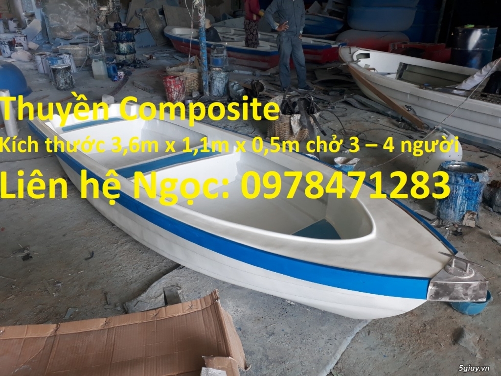 Chuyên cung cấp vỏ thuyền Composite- kích thước : 4,5m x 1,3m x 0,5m. - 4