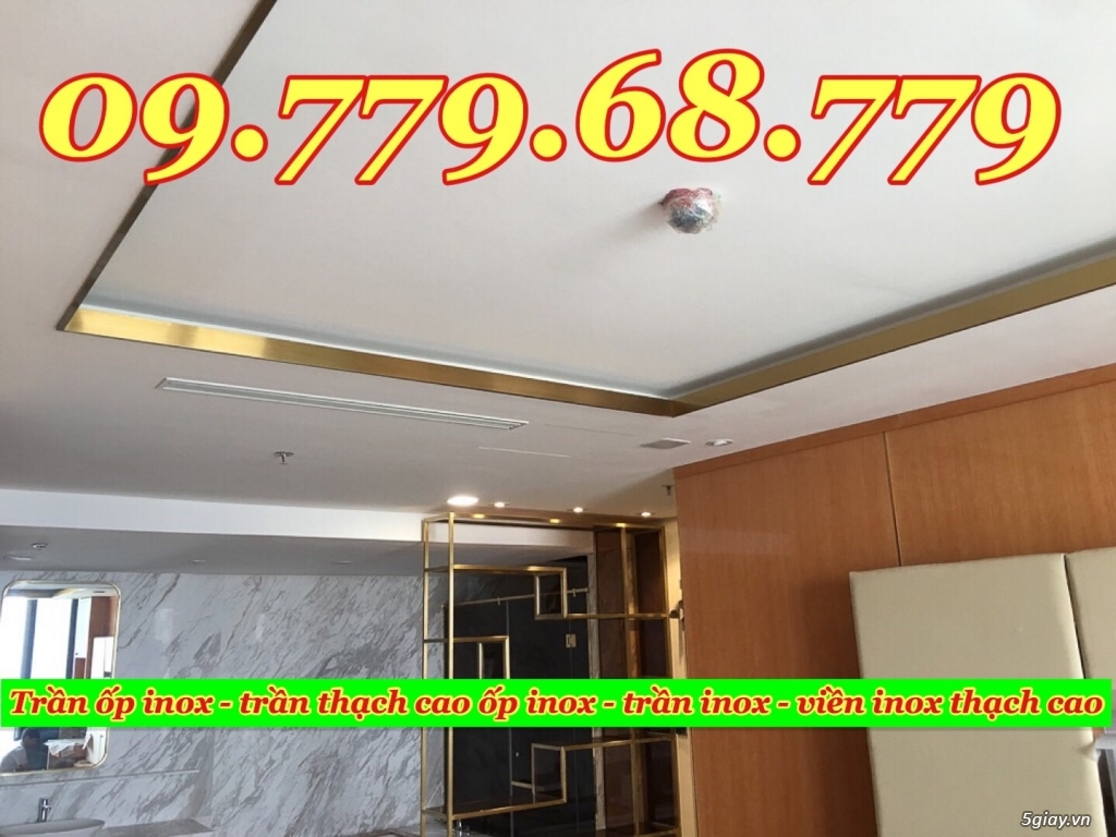 Trần inox - Trần ốp inox - Trần thạch cao ốp inox - Trần bọc inox | 5giay